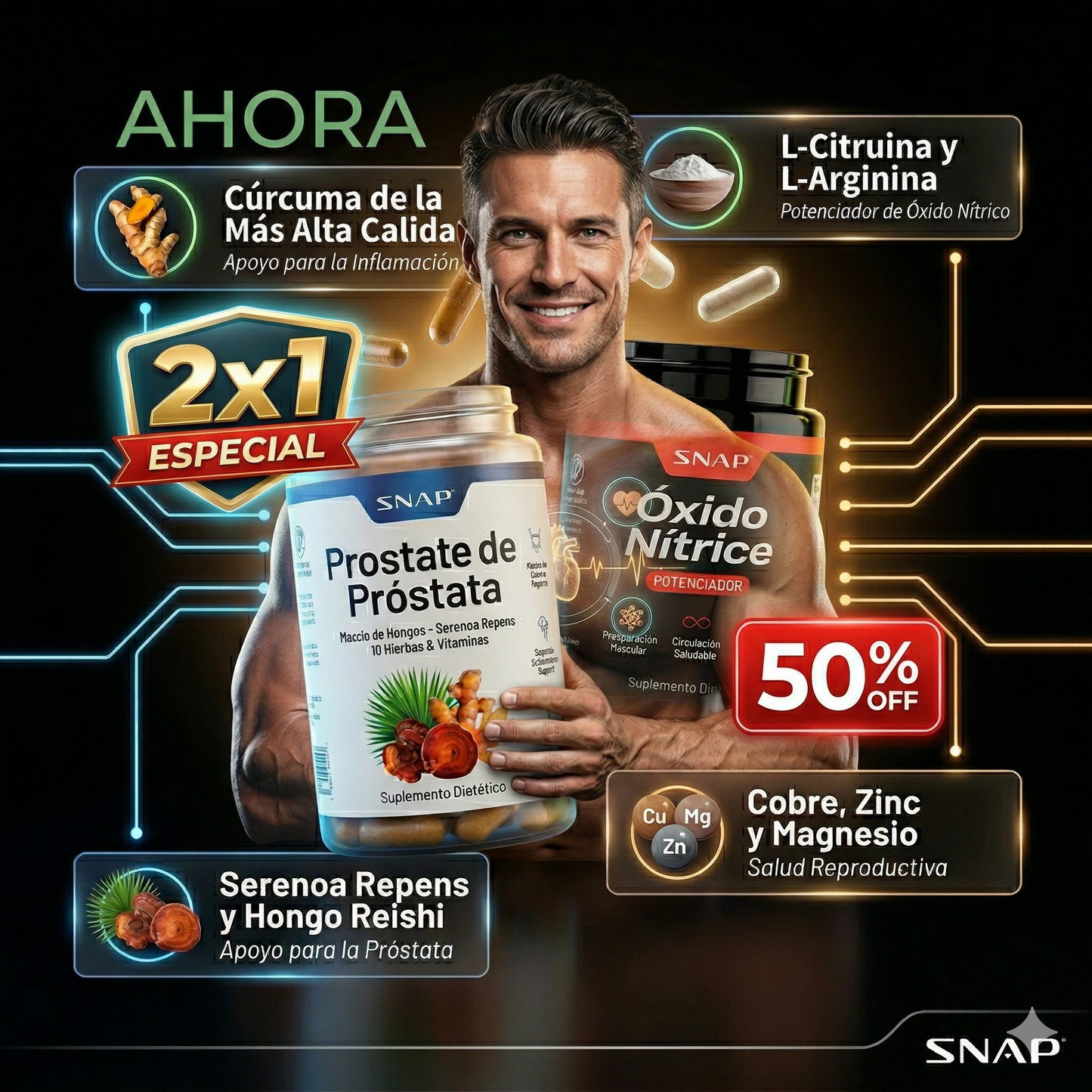 VitaMax Hombre Kit Suplemento Oxido Nitrico + Prostata